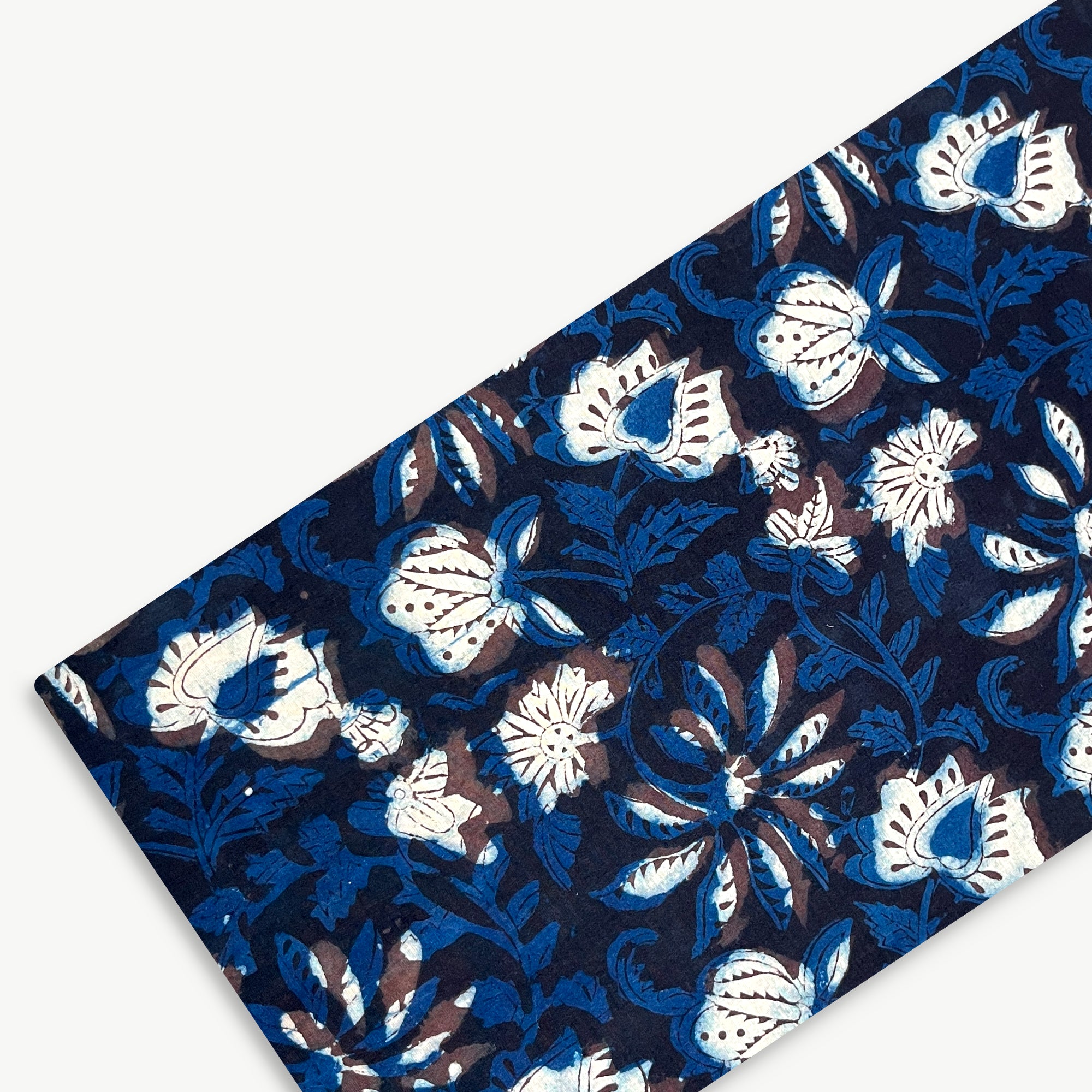 Blue Jaal Jahota Hand Block Printed Cotton Fabric