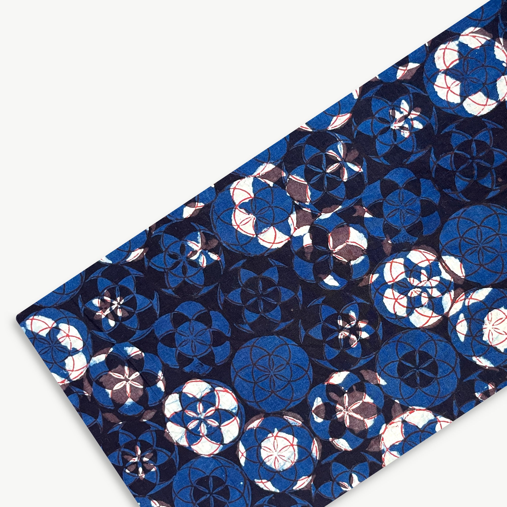 Blue Mandala Abstract Jahota Hand Block Printed Cotton Fabric
