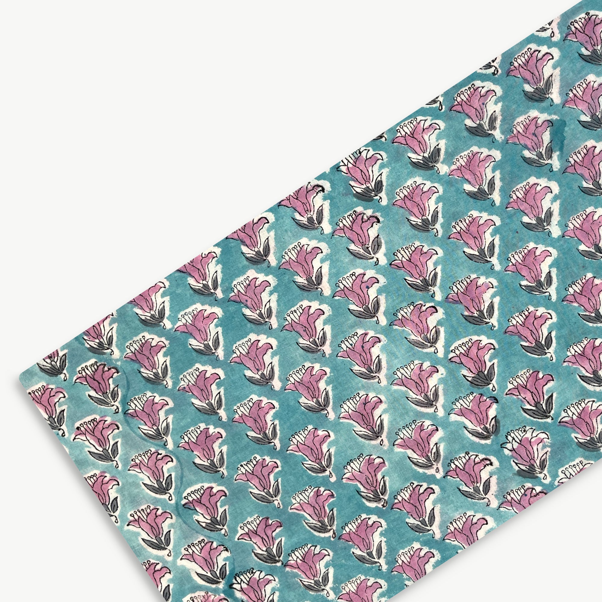 Pink Butti Rapid Hand Block Printed Cotton Fabric