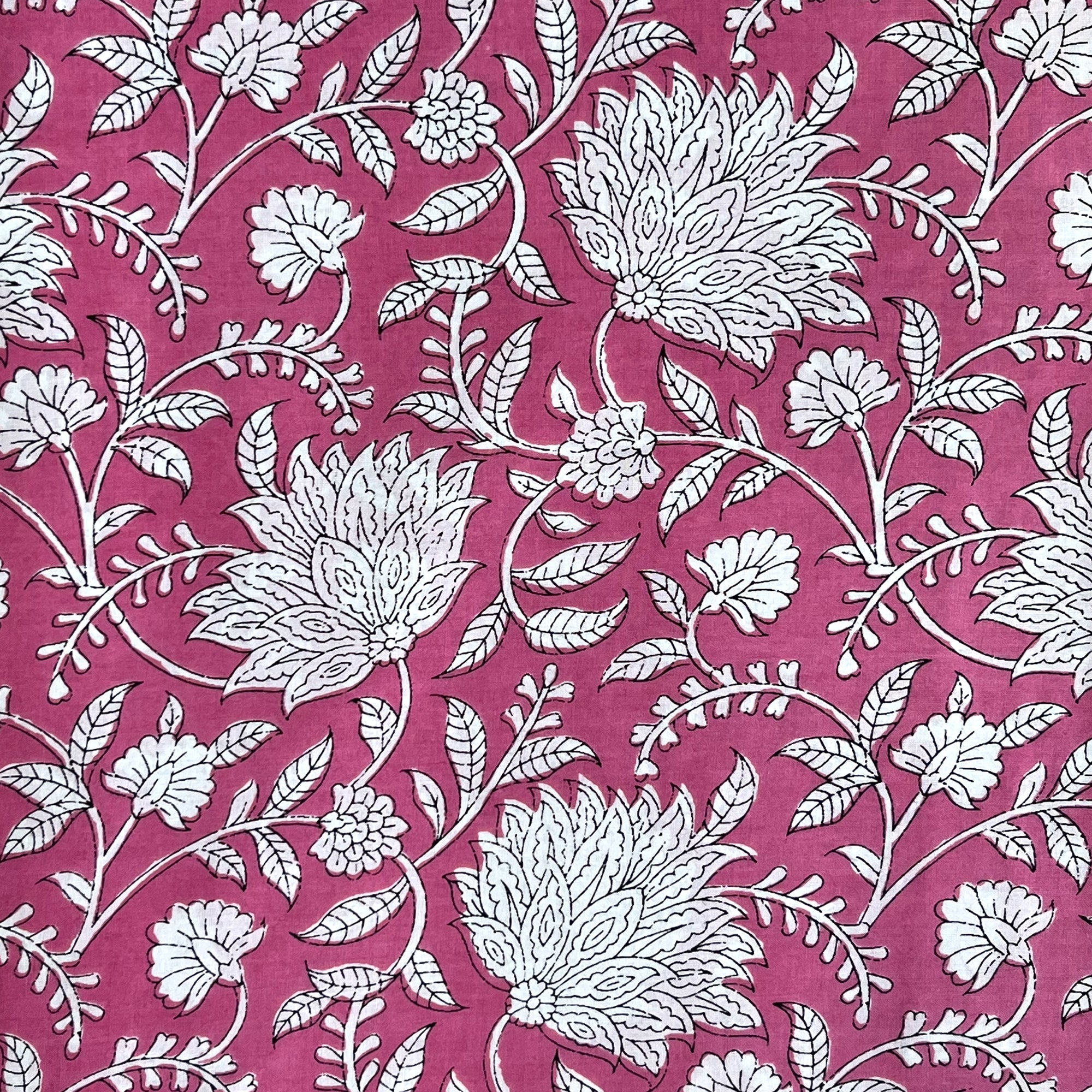 White Jaal Screen Print Cotton Fabric